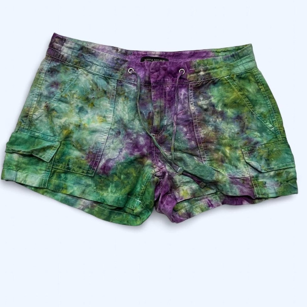 Green + Purple Banana Republic Tie Dye Shorts